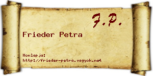 Frieder Petra névjegykártya